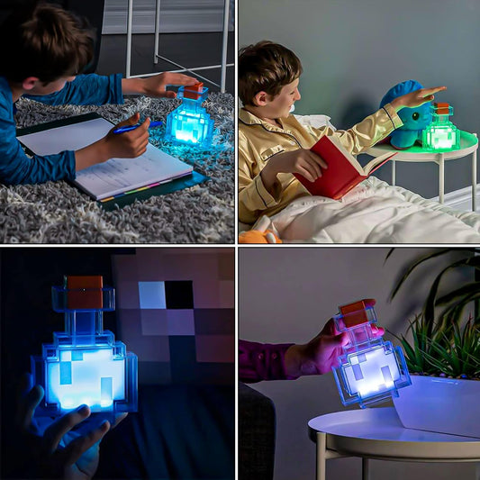 Minecraft Pixel Potion Lamp – Color Changing LED Bottle Light