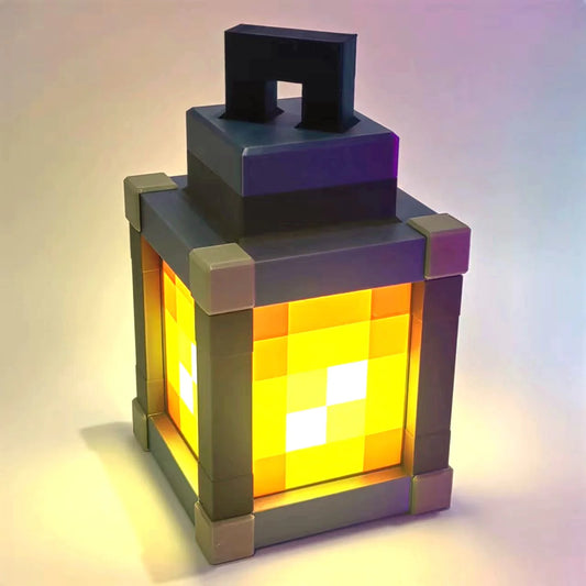 Pixelated Lantern Night Light (with hanging rod + chain)